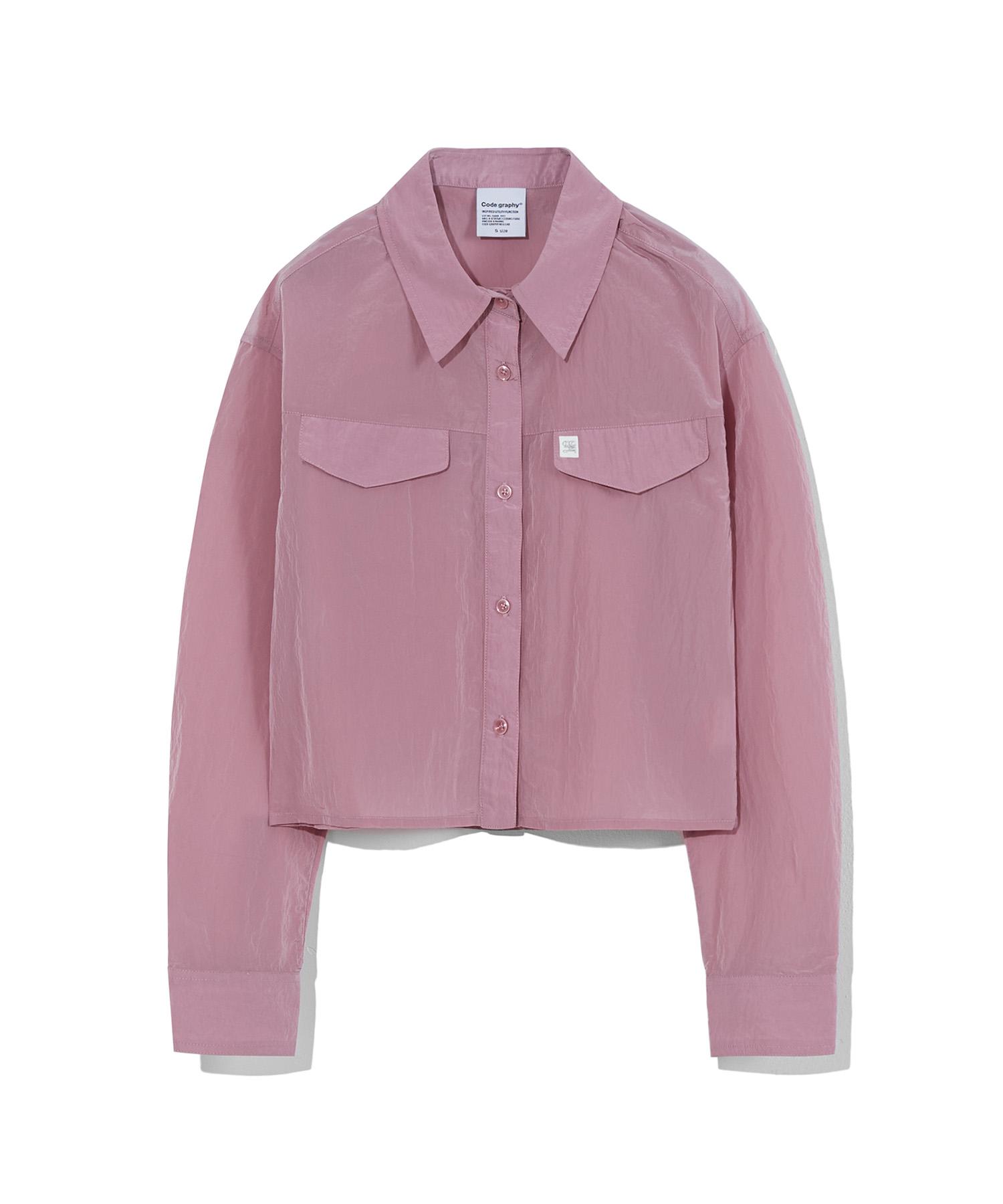 Code Graphy (Women) Synthetic Metal Crop Shirt_Indie Pink Indi Pink/M