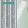 Handun Striped Waterproof PEVA Shower Curtain Set