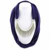 Stylish Fashion Scarf Necklace with Metal Spike Pendant – Elegant Infinity Scarf for Women, Boho Chic Statement Accessory