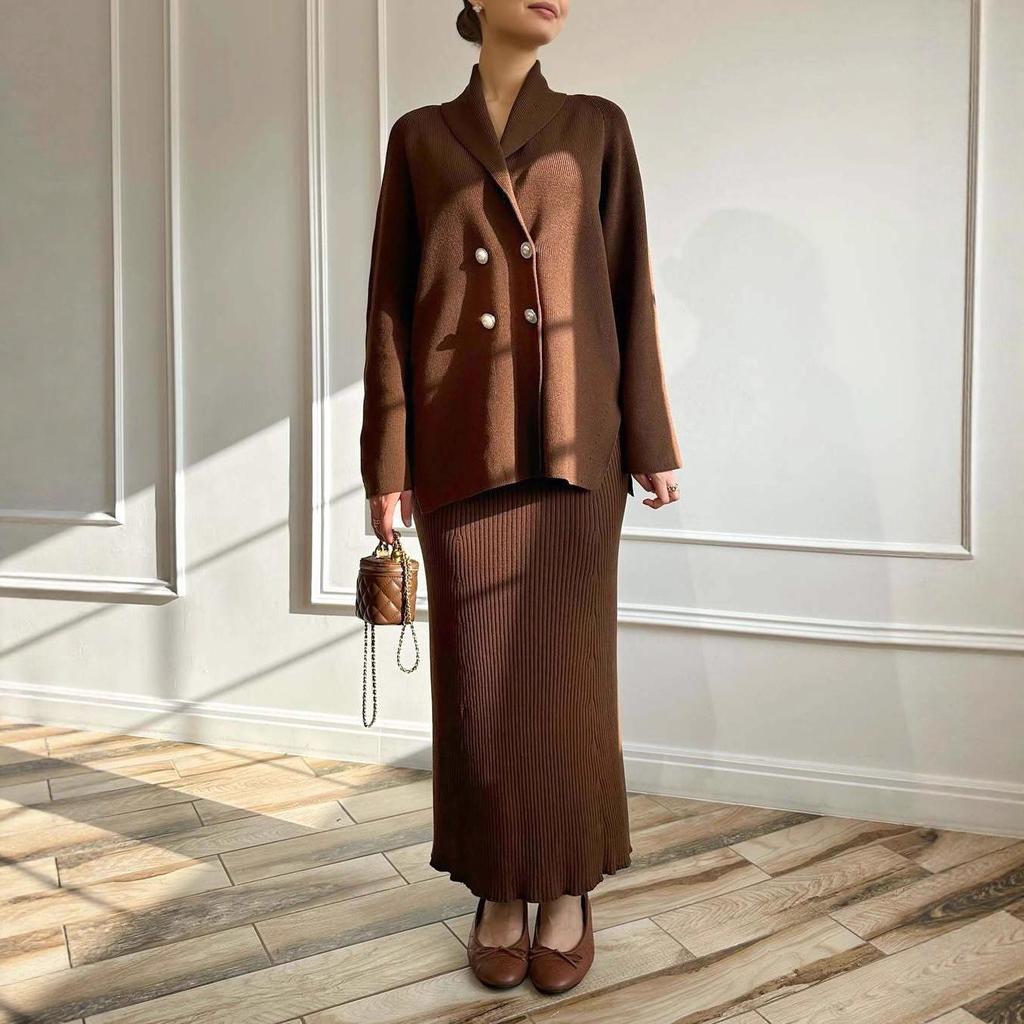 2025 Autumn European & American Women's Warm Loose Knit Wool Dress - Little Fragrant Style