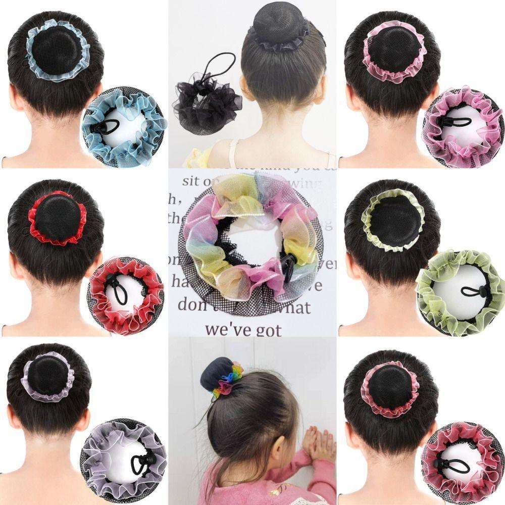 Lace Head Bands Ballet Hair Net Adjustable Girl Bun Cover Snood Sweet Elastic Hair Net Children