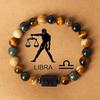 Bracelet Œil de Tigre & Pierre Image Douze Constellations