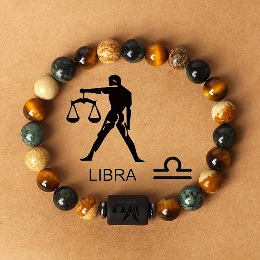 Bracelet Œil de Tigre & Pierre Image Douze Constellations