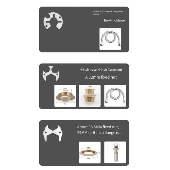 Badschlüssel Mehrgrößen Alles-in-Einem Spülen-Schlüsselset mit 360-Grad-Drehung Enge Räume Langlebiges Sanitärwerkzeug Badbeschlagwerkzeug