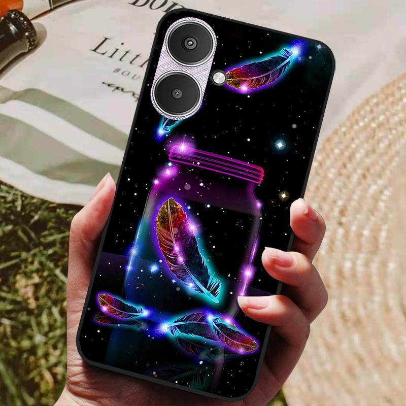For Xiaomi Redmi 13C 5G Case Redmi13C Cool Painted Silicone TPU Soft Cover for Xiaomi Redmi 13C 5G Cases Black Protective Shells