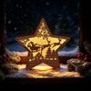 MZ1235 LED Glowing Wooden Christmas Tree Ornament