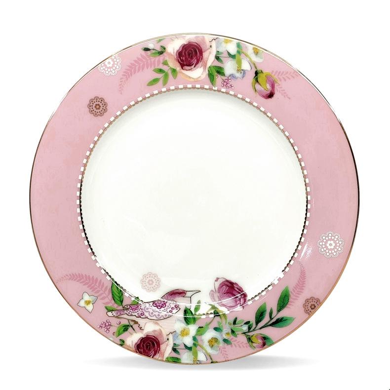 Farorui Shi Korean Afternoon Tea Set: Mug, Coffee Cup, Western Dinner Plate, Teapot, Sugar & Creamer, Small Bird Design.