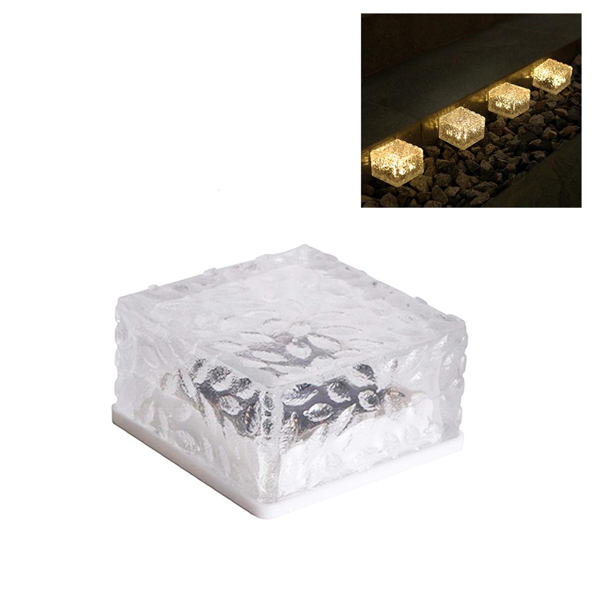 

Квадратный солнечный ледяной кирпич Закапываемый светильник Теплый куб Светодиодные 6 светодиодов Большой наземный Автоматическое освещение Ландшафтный Питание Сад Газон теплый белый
