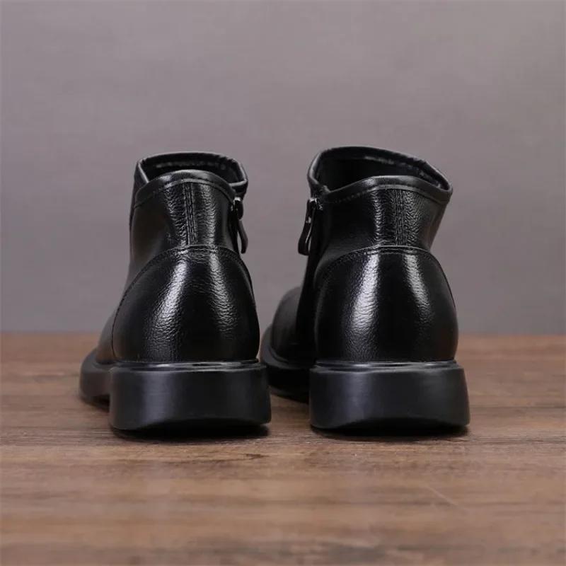 High Top Leather Chelsea Shoes for Men Flat Office Man Casual Boots Social In Promotion Luxury Sale Comfortable 2025 Trend On Pu