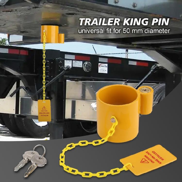 Trailers King Pins Lock with 2 Keys & Caution Label For Standard Fixed King Pins