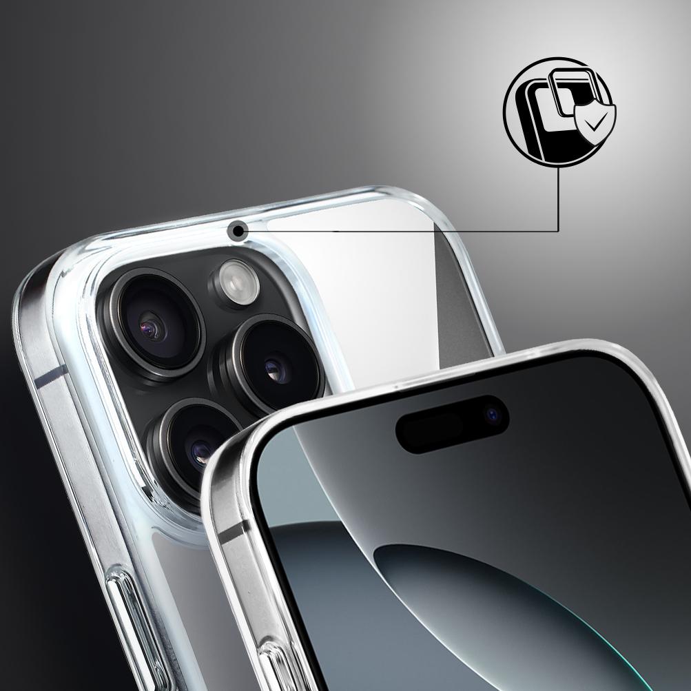 Etui Do Iphone 16 Pro Max Ibizu Crystal Clear Glass Z Magsafe, Szklany Tył 9H, Przeźroczyste