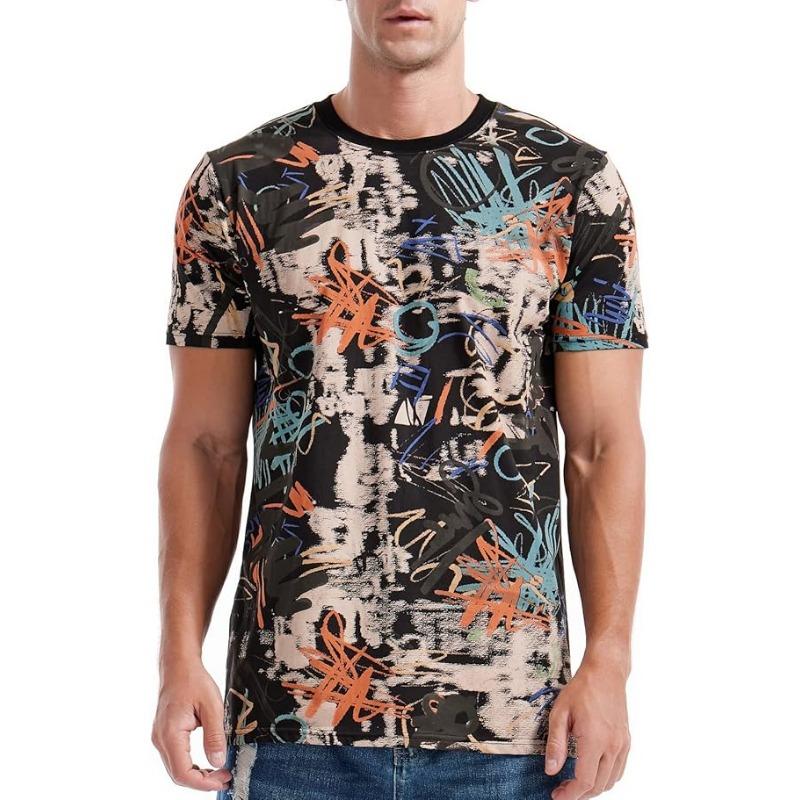 Rundhals Kurzarm Herren Hip-Hop Modisches T-Shirt für Sommerkomfort und Outdoor-Skateboard-Outfit