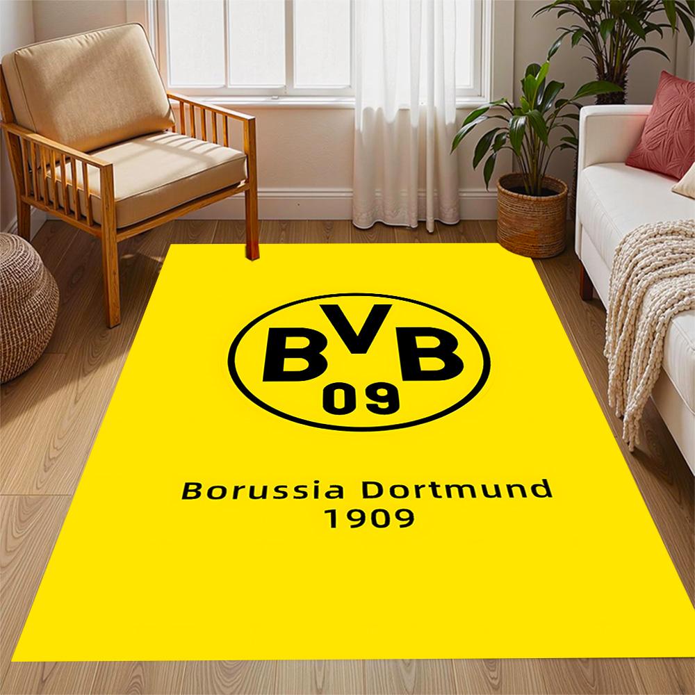 Χαλάκια Αντιολισθητικά με Θέμα Splatter Art - Λογότυπο Bvb 09 - Διακόσμηση Σπιτιού από Πολυεστέρα, Κατάλληλα για Υπνοδωμάτια, Σαλόνια, Εισόδους, Στούντιο και Διακοσμήσεις