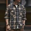 Fashionable Plus Size Long Sleeve Plaid Shirt Men's Spring and Autumn Loose Casual Work Shirt