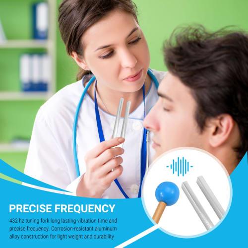 Azwamkue 432 Hz Tuning Fork with Hammer, Healing Sound for Healing Therapy and Yoga, Aluminum Alloy Tuning Fork, Silver