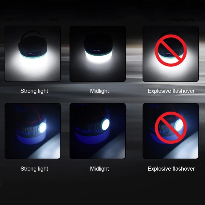 Solar LED Camping Lights USB Rechargeable Tent Lamp Portable Camping Lantern 6 Modes 2000mAh Emergency Light For Outdoor Fishing