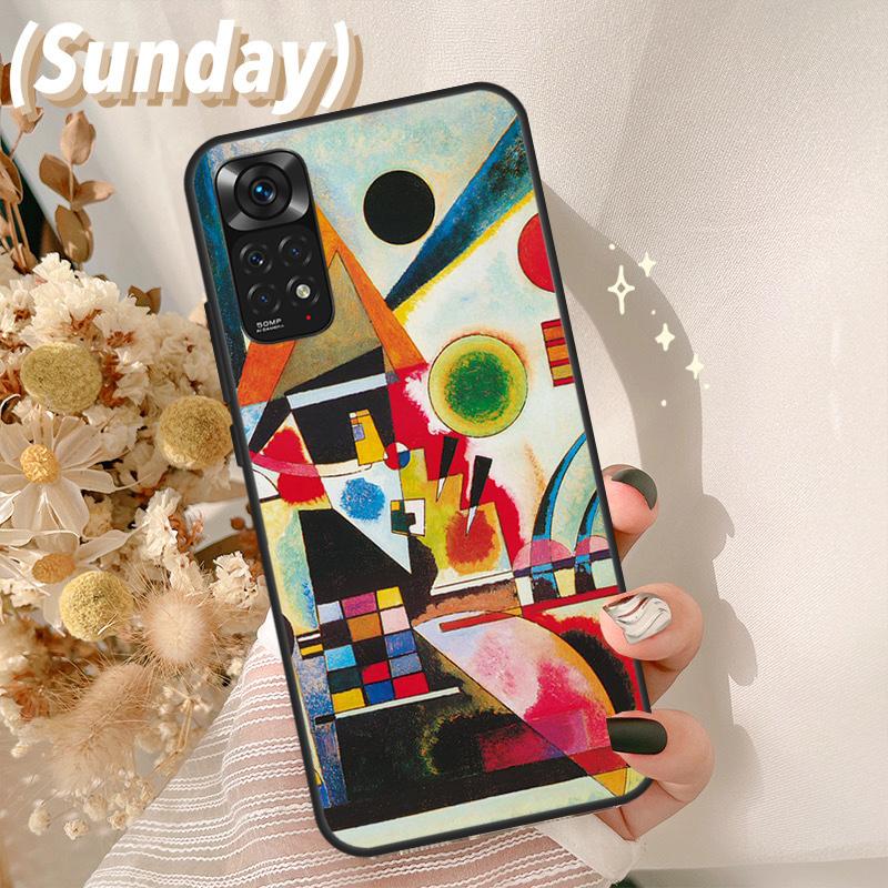 Wassily Kandinsky Abstract Artistic Case For Redmi Note 11 10 8 9 12 Pro Plus Note 12S 11S 10S 9S Cover For Redmi 12C 9C 10C 10A