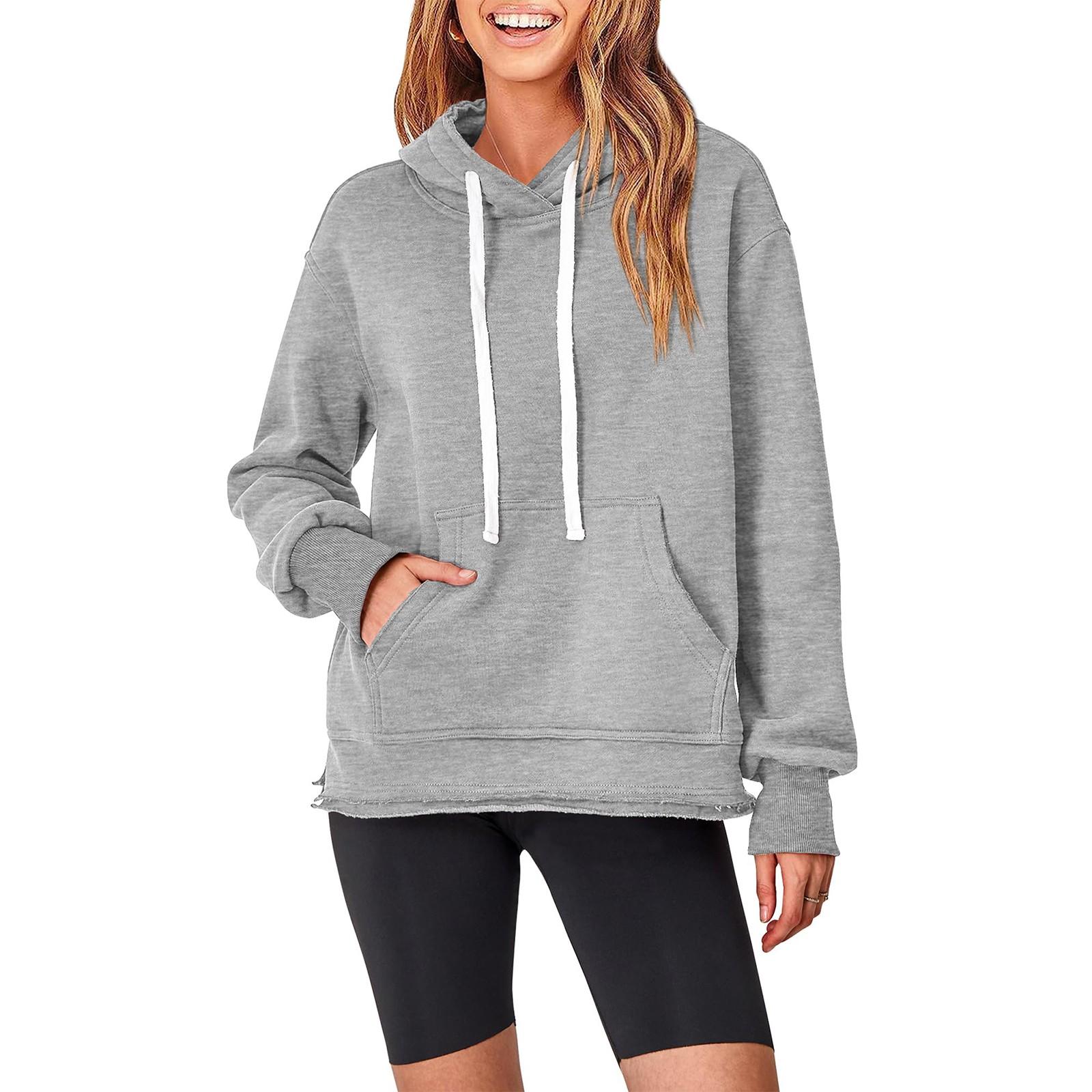 

Женская повседневная флисовая толстовка с длинным рукавом, модная толстовка осень-зима, свободная S