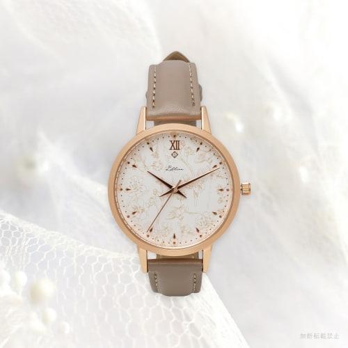 Fieldwork Women's Analog Watch with Leather Strap and Floral Pattern, Gray, Altea YM088-4