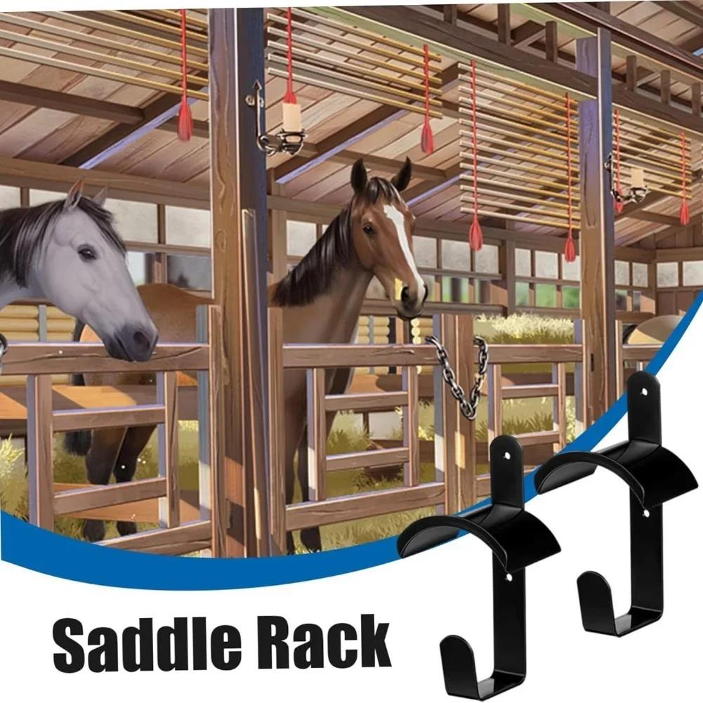 Metal Wall Mounted Saddle Rack 2pcs Bridle Holder for Equestrian Storage Suitable for Stable Wall Mount Installation