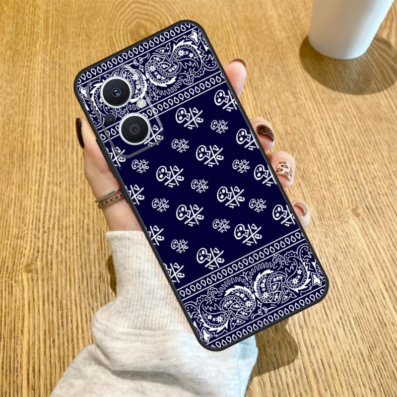 Blue Bandana Paisley Funda For OPPO Reno 12F 11F 13F 14F 8T 8 Lite 10 11 12 13 14 OPPO Find X8 X6 X5 X9 Pro Case