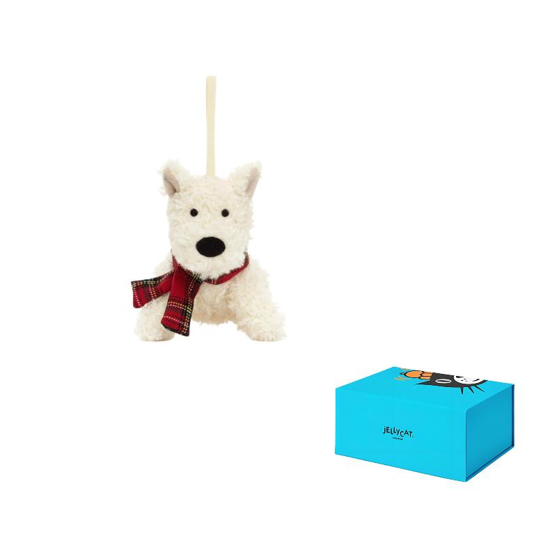 Jellycat Christmas Monroe Scottish Terrier Ornament Keychain Doll Plush Pendant Sitting Height 11cm Height