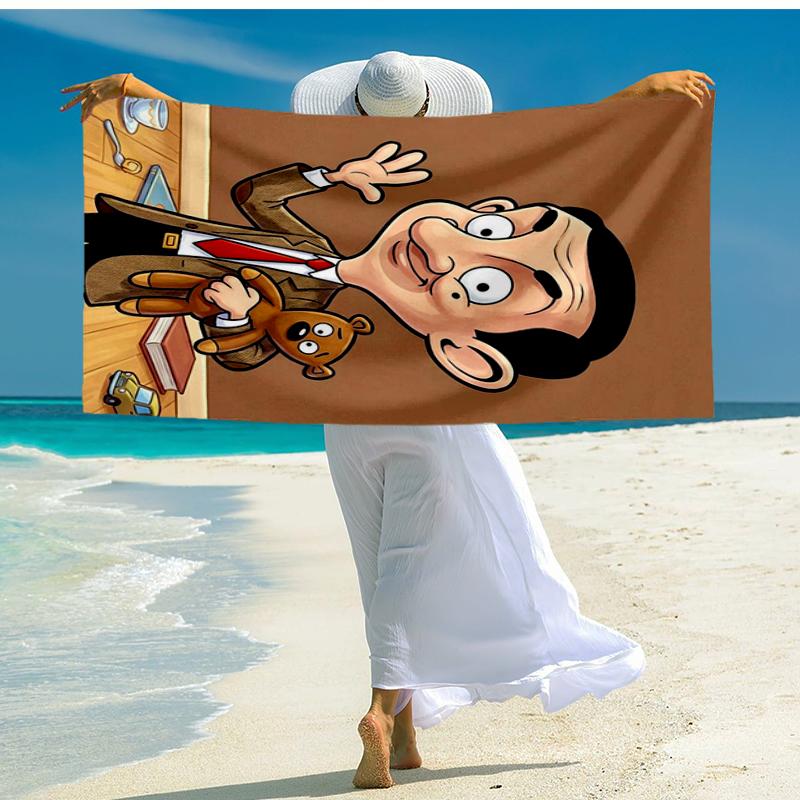Mr. Bean's Adventure Beach Towel, Super Soft Microfiber, Gift for Her/Him, Birthday, for Pool, Beach, Travel, Home Decor Fan gifts
