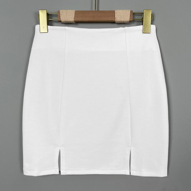 Slimming High-Waist Dongdaemun Skirt: Sexy Slit, Body-Conscious Fit for Women