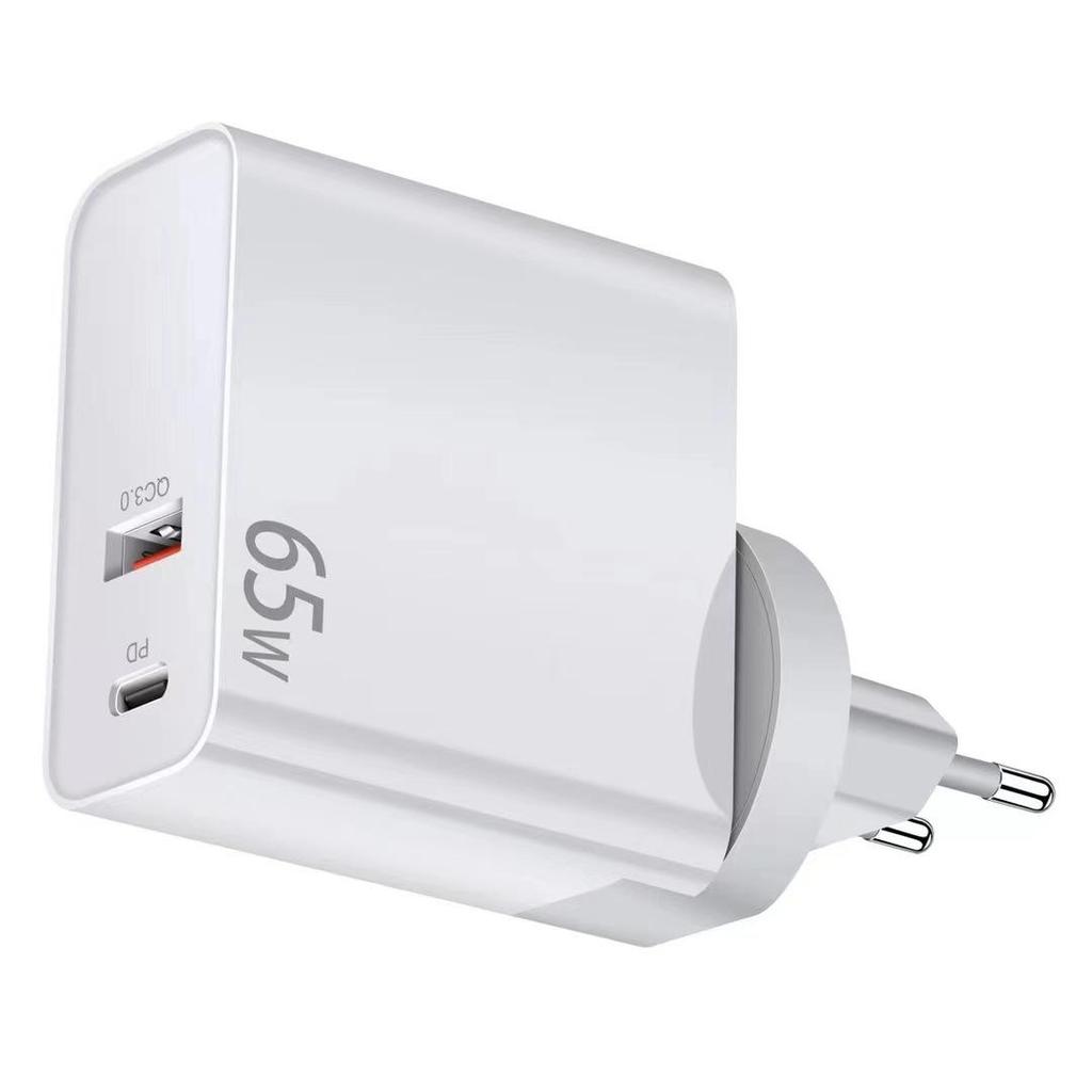 65W GaN PD Fast Charger: USB-C Travel Plug for Phones & Laptops (EU Standard)