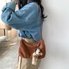 Autumn and winter suede bag fashion versatile retro shoulder messenger bag design sense niche small square bag women