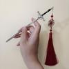 Stylish Hair Clip Swords Shaped Tassels Hair Barrette Alloy Texture Hair Accessory Hairpin Present for Swords Enthusiasts