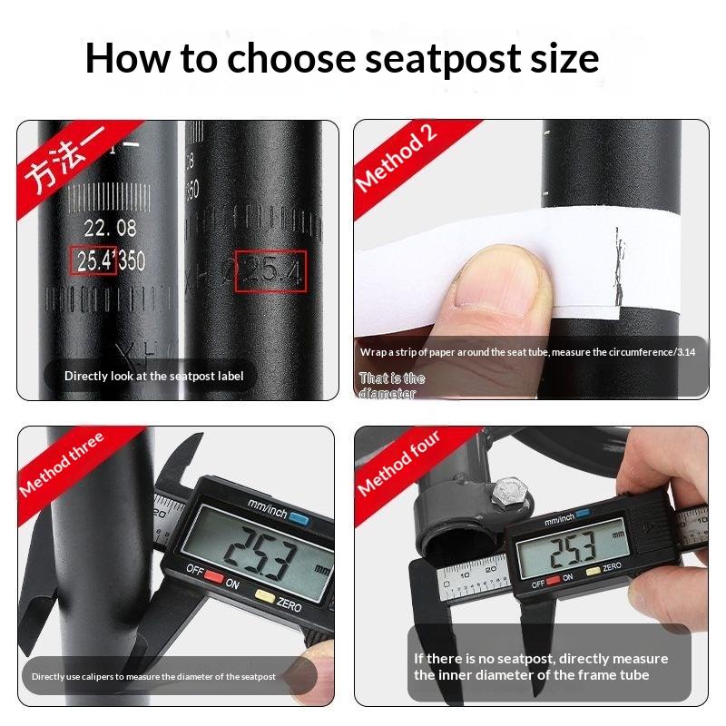 Shockproof Aluminum Alloy Bike Seatpost 300mm 25.4/27.2mm Fit for  Road Foldable Bicycle Use