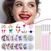 1 Set Dental Tooth Gems Crystal Glass Diamond Butterfly Shaped Ornament Diy Tools Various Shapes Color Teeth Jewelry Decorations