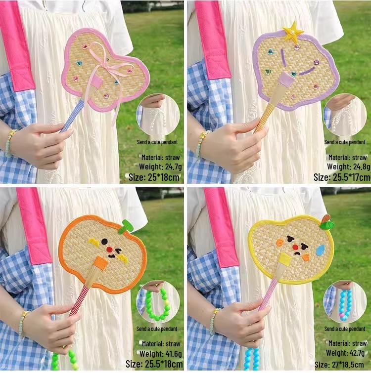 2025 Cute Animal Hand-Woven Cattail Fan – Durable, Creative, Portable Handheld Summer Fan