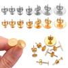 100pcs/lot 3mm-12mm Silver Tone Stainless Steel Blank Post Earring Studs Base Pins With Earring Plug For DIY Jewelry Making