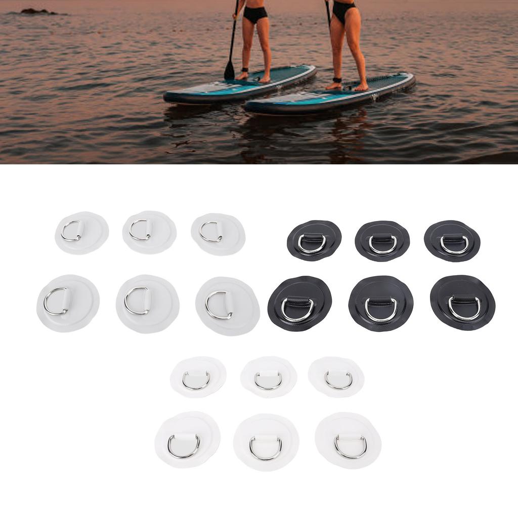 Stainless Steel D Ring Patch Kit PVC Paddle Board D Rings with Rope Hooks for Kayak Inflatable Boat 