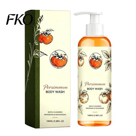 Refreshing Fruity Body Wash Persimmon Wash, 100ml Gentle Exfoliating Shower Gel with Fresh Daily Cleanser Fruit Scent, Deep Cleansing Mild for 100ML
