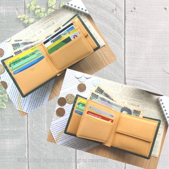 [Kipris] Shirasagi Leather Bi-fold Wallet with Coin Purse, Navy 8223(05) 9.7cm x 11.5cm x 3.0cm