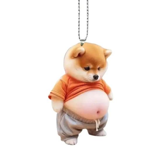 Kitten Pattern 2D Acrylic Ornament Christmas Car Mirror Hanging Decoration Backpack Auto Accessory Car Decoration