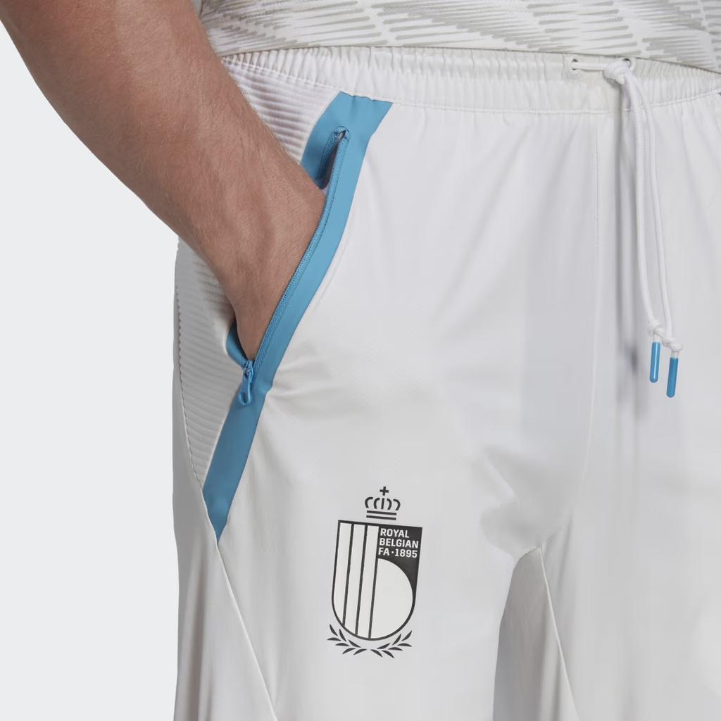 adidas Belgium Color Block Lace-Up Casual Comfortable Soccer Pants Unisex Pants White IC1569