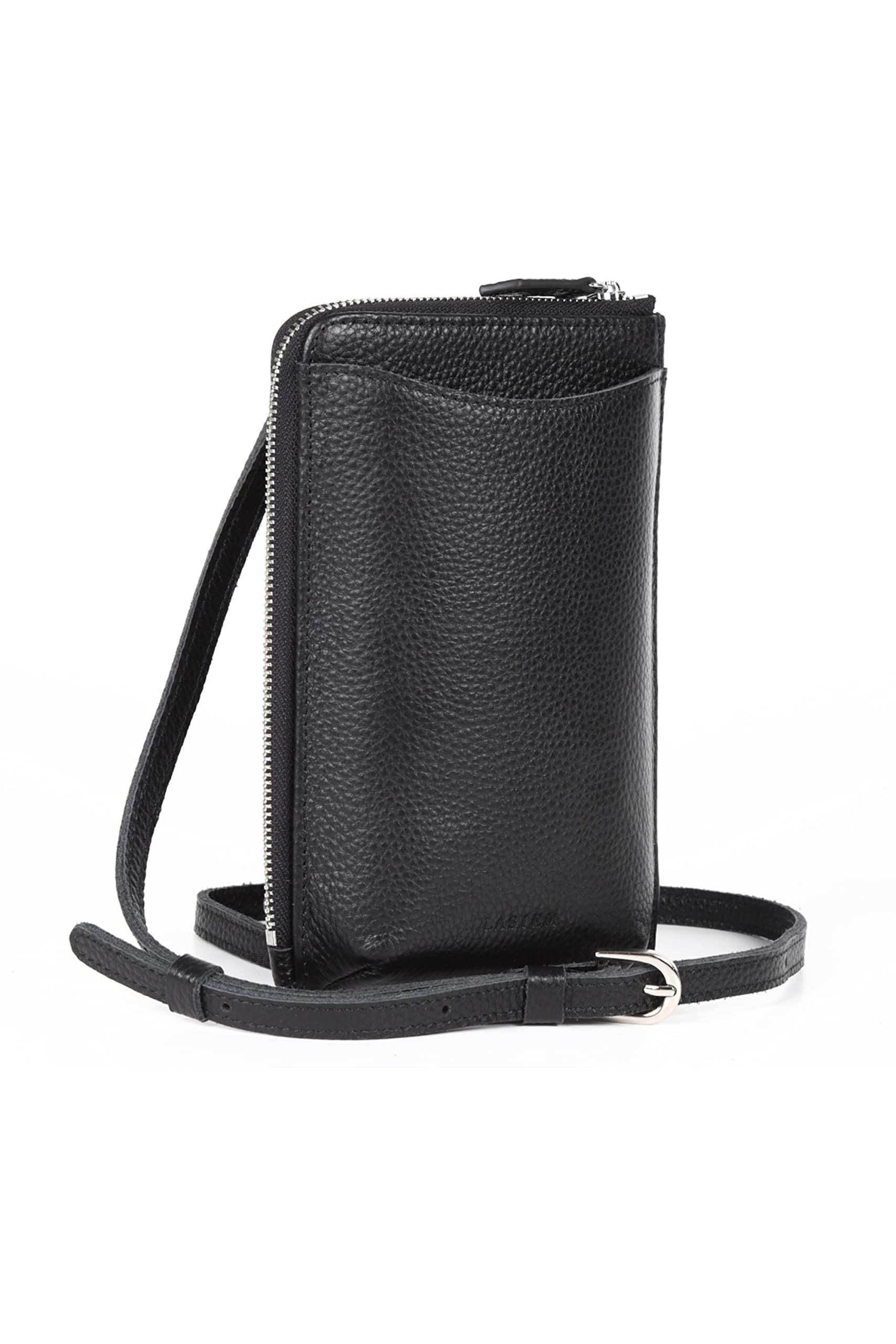 

LASIEM Smartphone Pouch for Shoulder Smartphone Genuine Leather Women, Bag, Pouch, Crossbody, (Black) чорний