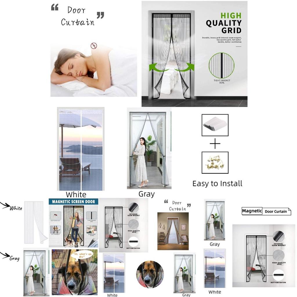 Magnetic Mesh Door Curtain For Summer Mosquito Protection, Ideal For Kitchen, Living Room, Bedroom