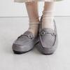 HIMIKO Himiko fluffy moccasins with beaded details, made of soft, fluffy genuine leather and featuring a warm cushioning. 651320, gray, size 245.