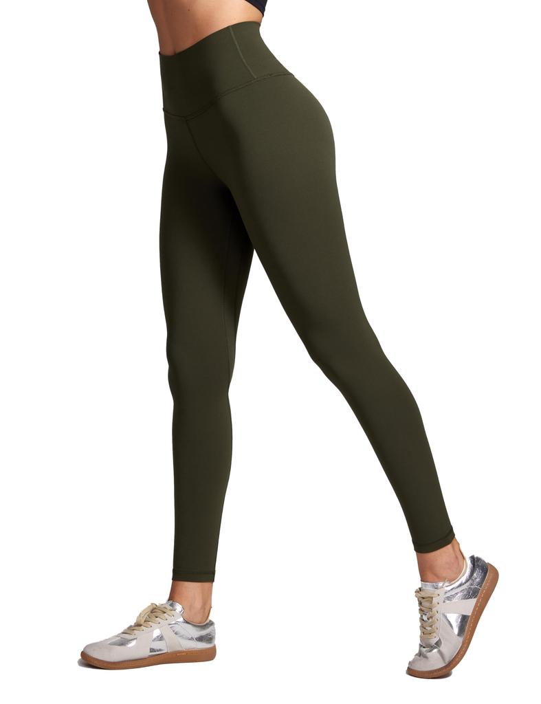 CRZ YOGA Compression Yoga Cropped Asian Olive Size M Women's Leggings, Pants, High-Waisted Leggings, Legs, Butterluxe, Fit, 24-Inch/60-Cm Inseam,