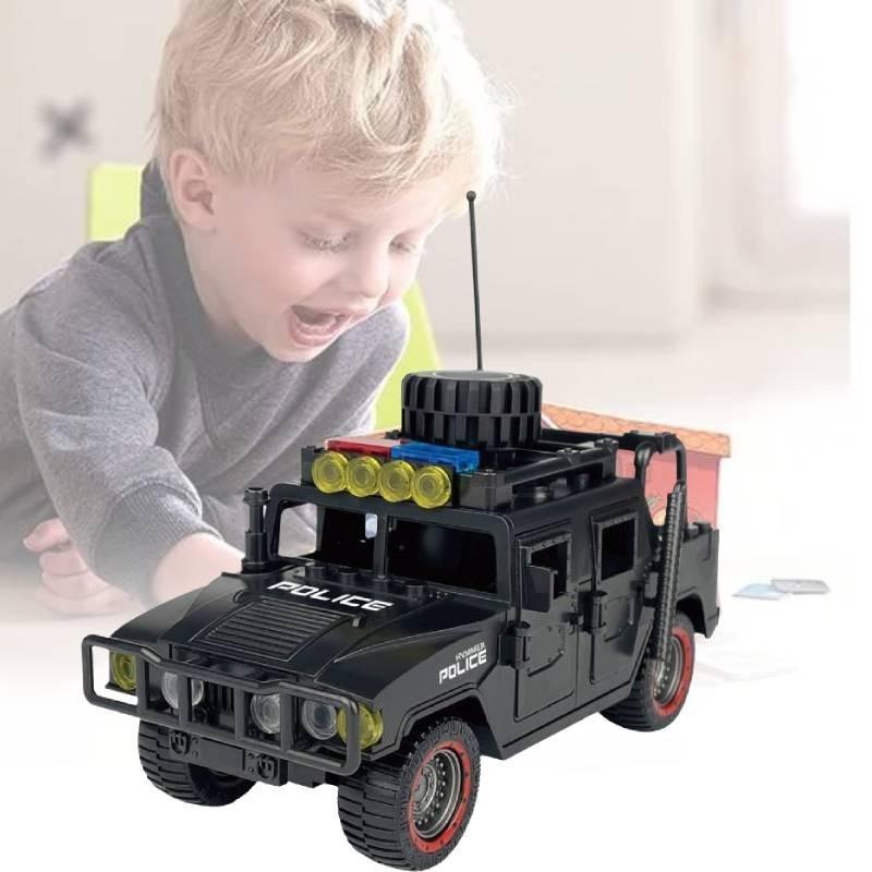 Detailed Abs Plastic Small Particle Building Blocks For Children Special Police Humvee Toy Set