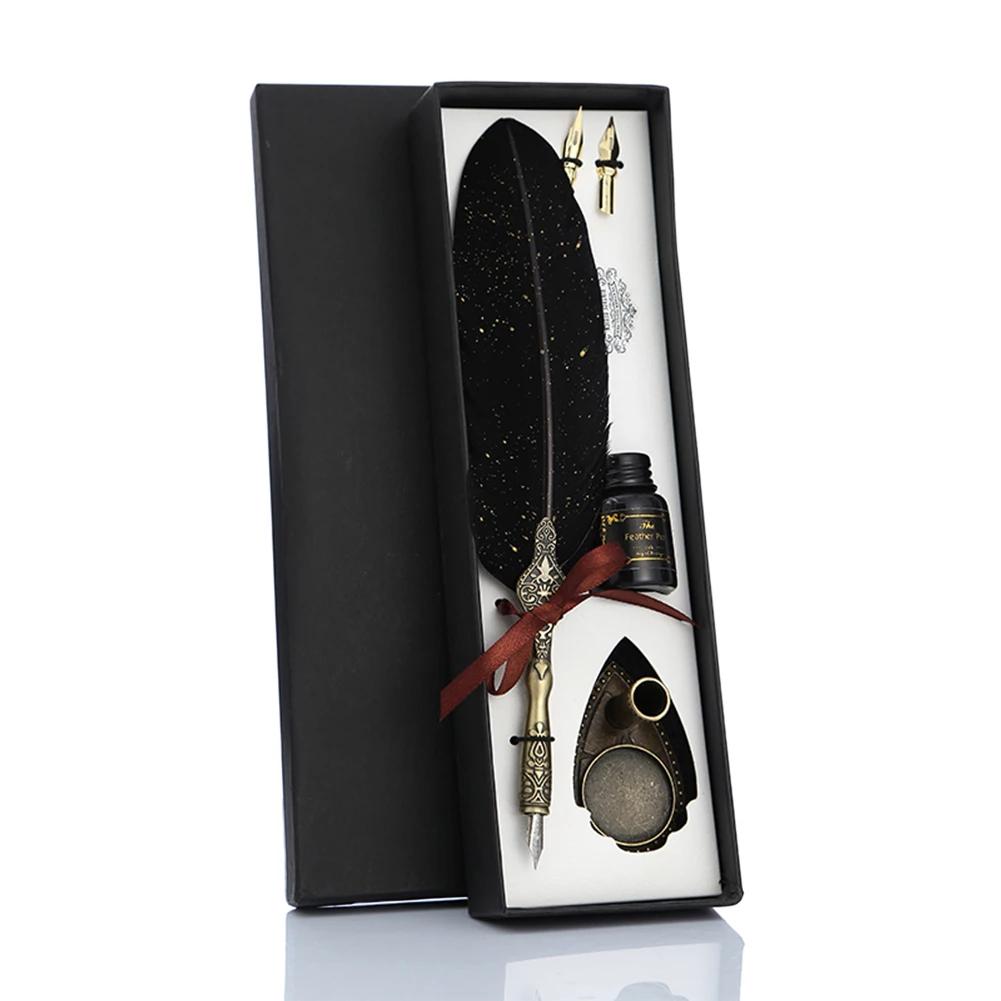 1 Set Retro Federkiel Schreibtinten-Set Schreibwaren Feder-Tauchstift Federkiel-Sets Kunstbedarf Bastelbedarf Geschenke DIY Kreativ Vintage