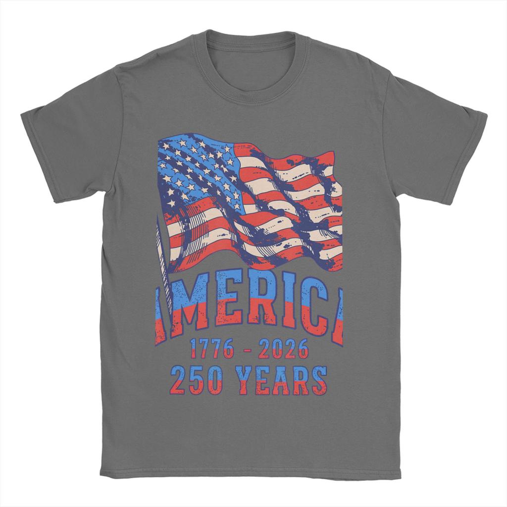 Anniversary USA TShirt for Unisex Fashion Cotton Tee Shirt Crewneck Short Sleeve T Shirt Big Size Clothing