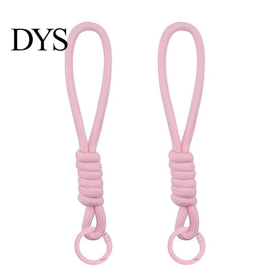 High Elasticity Rope Strap 2Pcs Braided Pendant Lightweight High-Elastic Keychain Holder with Soft Touch Wrist Reinforced Knot Design Macaron
