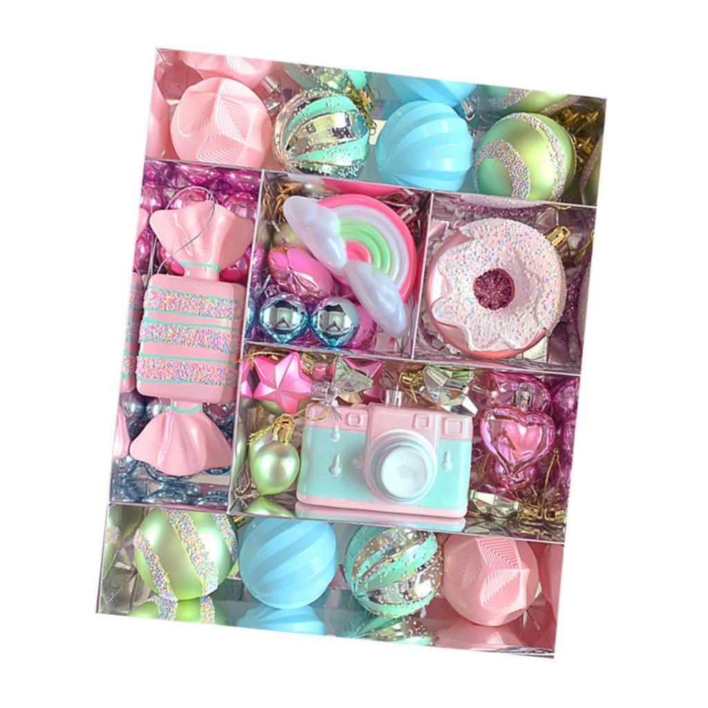 Christmas Baubles Hanging Pendants Set Assorted for Table Centerpieces