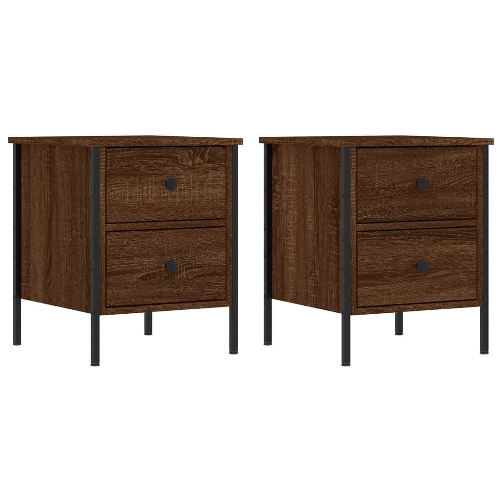 Nightstands (2 Pcs) Brown Oak Effect 40 X 42 X 50 Cm Engineered Wood